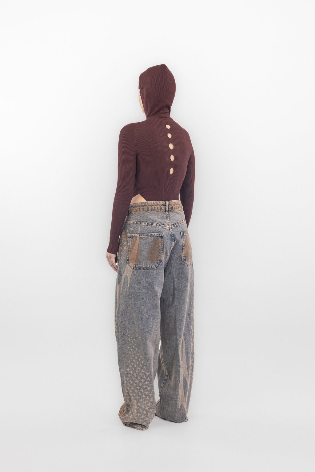 3D KNIT BODYSUIT - BORDÓ
