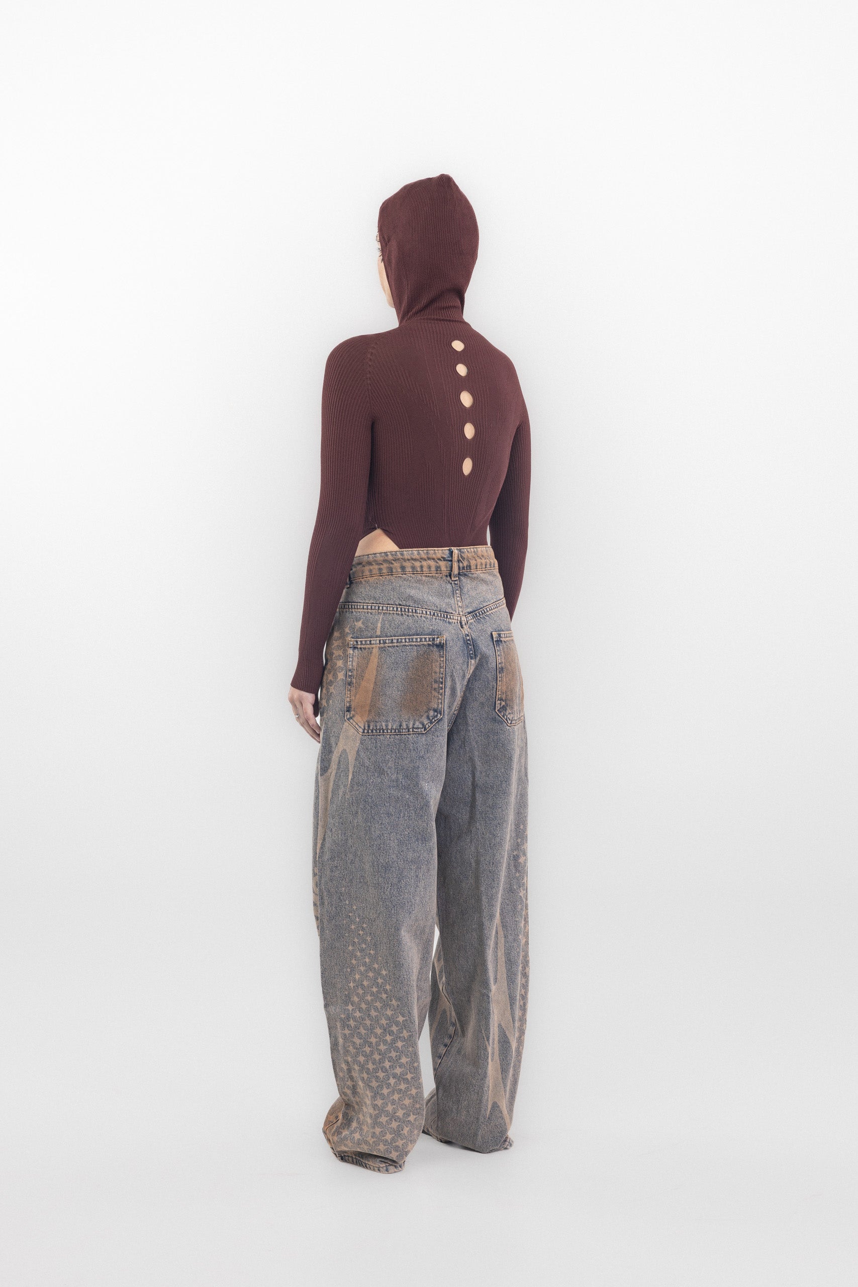 3D KNIT BODYSUIT - BORDÓ